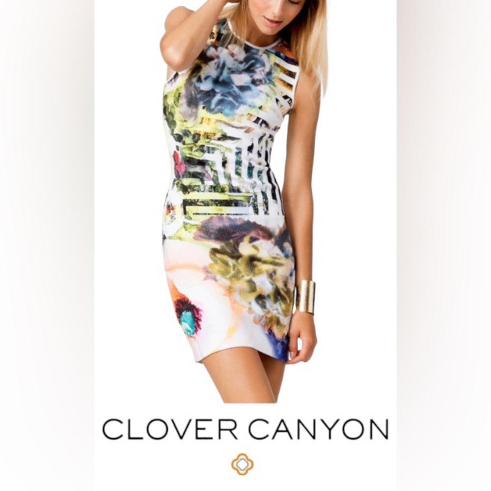 NP ‼️ or BestOffer 🩵Clover Canyon Floral Maze Dress Large Perfect for Summer 🏖️